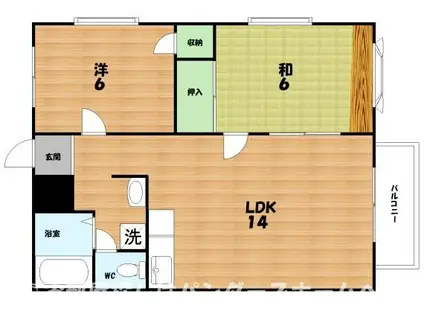 メゾン・ドクレール(2LDK/2階)の間取り写真