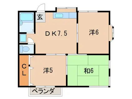 ジェネシスハイツ ハンズ弐番館(3DK/2階)の間取り写真