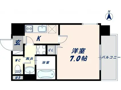 エムプラザ布施駅前参番館(1K/7階)の間取り写真