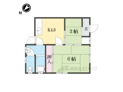 正田マンション3(2DK/2階)の間取り写真