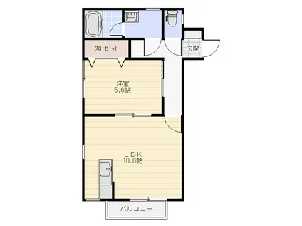 プラージュ(1LDK/1階)の間取り写真