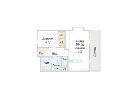 M・ポラール(1LDK/1階)の間取り写真