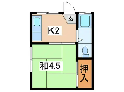 海老塚荘(1K/1階)の間取り写真