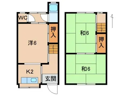炭田アパート(3K/1階)の間取り写真