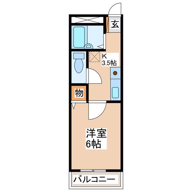 サンベルクイマイ(1K/3階)の間取り写真