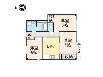 エスポワールエスト田中A(3DK/1階)の間取り写真