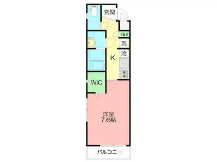 シャトーライフ平塚II(1K/4階)の間取り写真