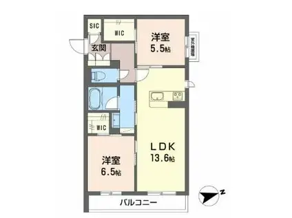 シャーメゾン カーサレジオ(2LDK/3階)の間取り写真