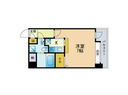 エステート・モア 赤坂(1K/8階)の間取り写真