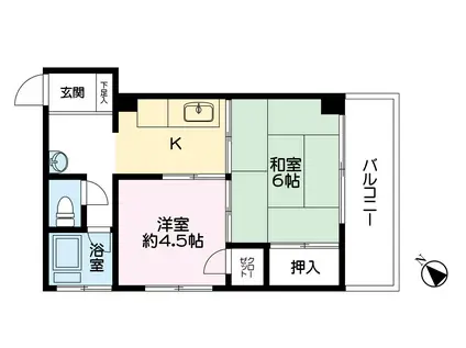 ロイヤルコーポ南浦和(2K/3階)の間取り写真