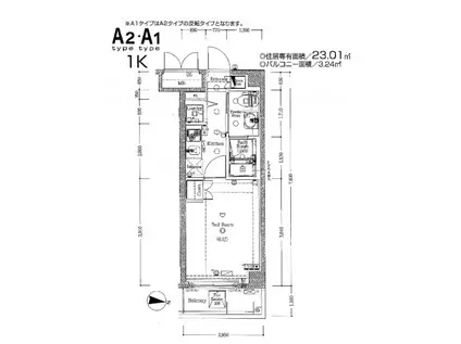 AXAS板橋本町(1K/2階)の間取り写真