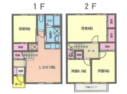 コーポしんやしき13(4LDK/2階)の間取り写真