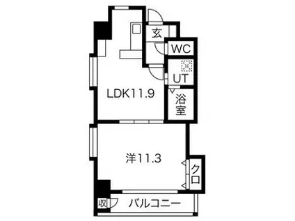 プロビデンス葵タワー(1LDK/7階)の間取り写真