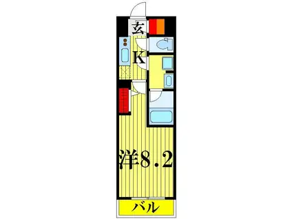 フュージョナル五反野(1K/7階)の間取り写真