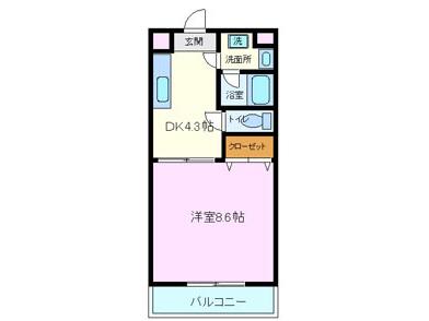 グランシャリオ(1DK/1階)の間取り写真