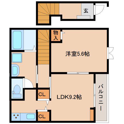 CREST 倭(1LDK/2階)の間取り写真