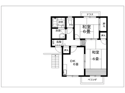 タウニィ影山(2DK/1階)の間取り写真