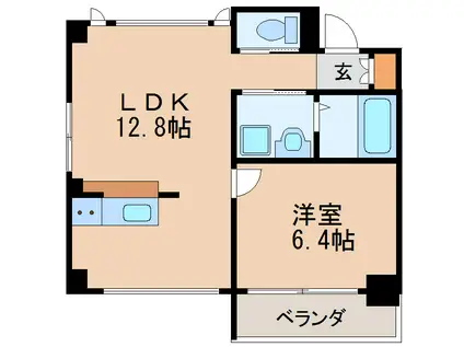 アークプラッツ(1LDK/5階)の間取り写真