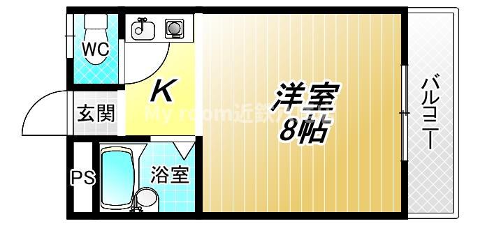 春日町西田マンション(ワンルーム/1階)の間取り写真