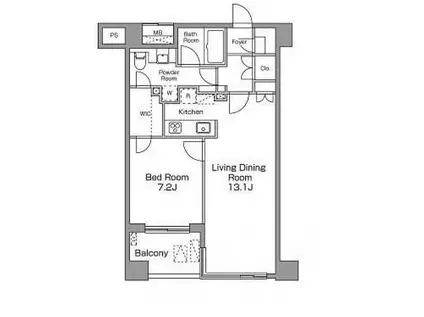 レジディア恵比寿南(1LDK/5階)の間取り写真