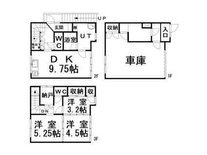 ハウスささき(3DK/2階)の間取り写真