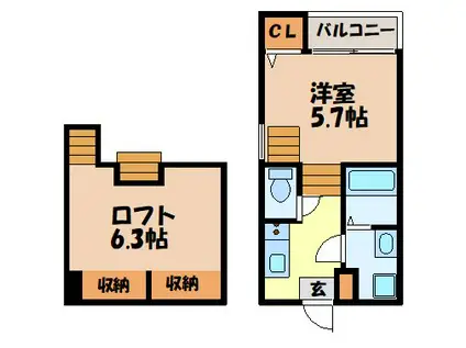 MODERN PALAZZO諫早駅北(1K/1階)の間取り写真