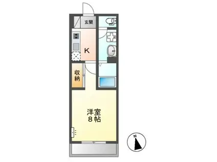 ロンド・ベル(1K/3階)の間取り写真