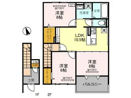 セブンワンテン M(3LDK/2階)の間取り写真