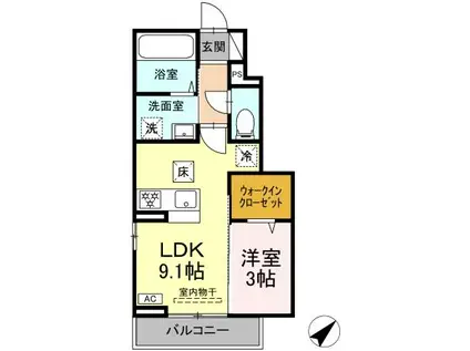 コーポTMT(1LDK/1階)の間取り写真