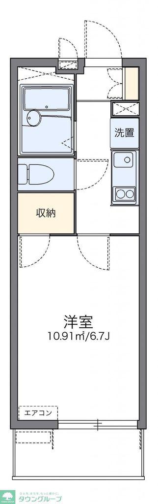 レオパレスBELL(1K/1階)の間取り写真