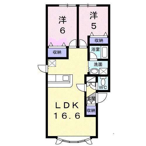 エステート237(2LDK/1階)の間取り写真