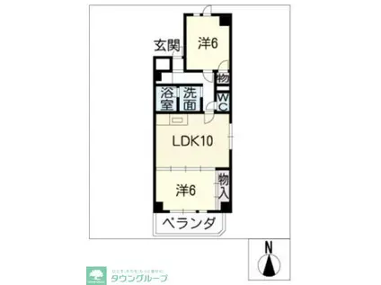 サングランメール(2LDK/2階)の間取り写真