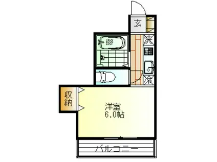 上大槻ハイツ(1K/2階)の間取り写真
