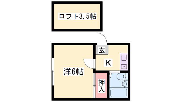 MISTRAL神屋町ウエスト・イースト(1K/2階)の間取り写真