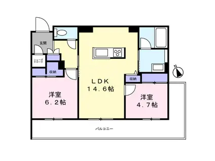 シャーメゾン ワイズベル(2LDK/1階)の間取り写真