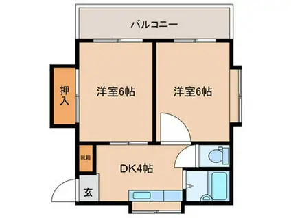 ピア鳥飼I(2DK/3階)の間取り写真