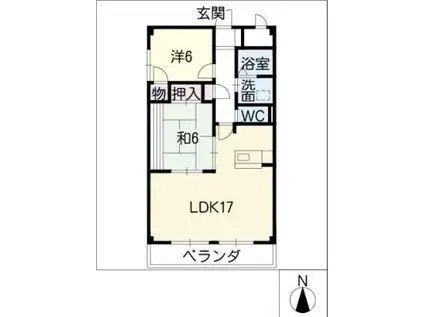 イースト(2LDK/1階)の間取り写真
