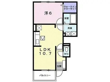 ベル グレース II(1LDK/1階)の間取り写真