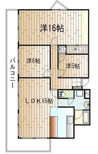 ハイマート屋島(3LDK/9階)の間取り写真