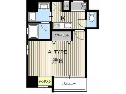 アルファレガロ大橋通(1K/5階)の間取り写真