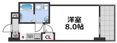 セレニテ桜川駅前プリエ(1K/6階)の間取り写真
