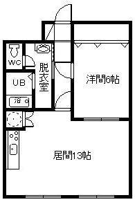 丸タカビル(1LDK/2階)の間取り写真