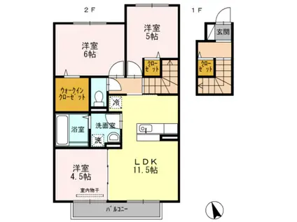 BIG JOY YAMATO(3LDK/2階)の間取り写真