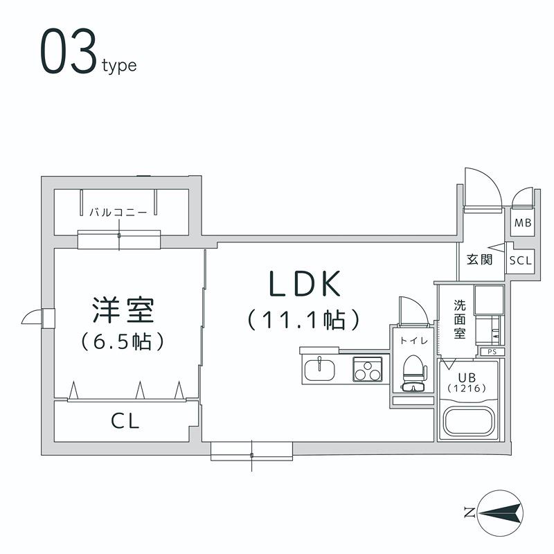 TRICERA COURT(1LDK/2階)の間取り写真