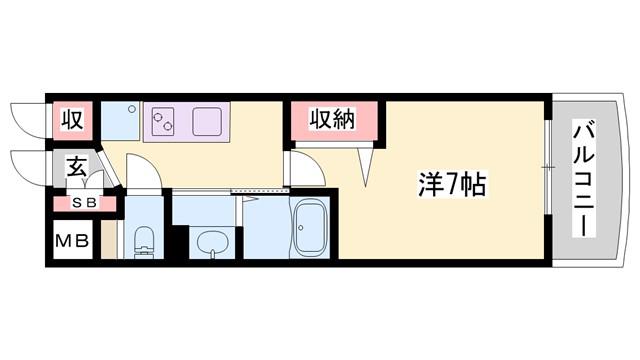 LUXE姫路(1K/10階)の間取り写真