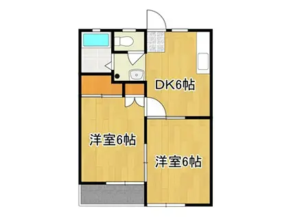 グレープハウス(2DK/2階)の間取り写真