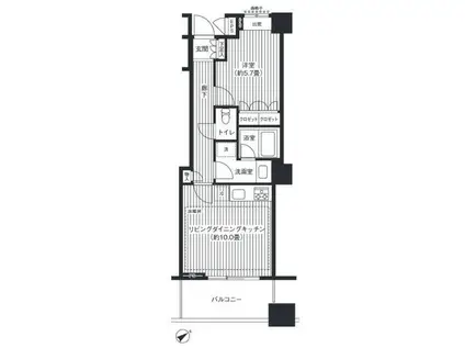 エアライズタワー(1LDK/4階)の間取り写真