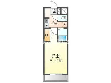 A・CITY弁天(1K/1階)の間取り写真