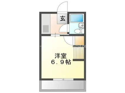 エスパシオ(1K/2階)の間取り写真