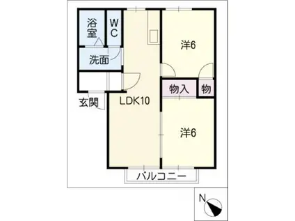 フローレンス天神(2LDK/1階)の間取り写真